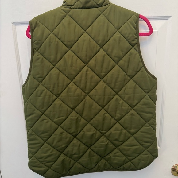 Olive Green Quilted Vest - Picture 2 of 4